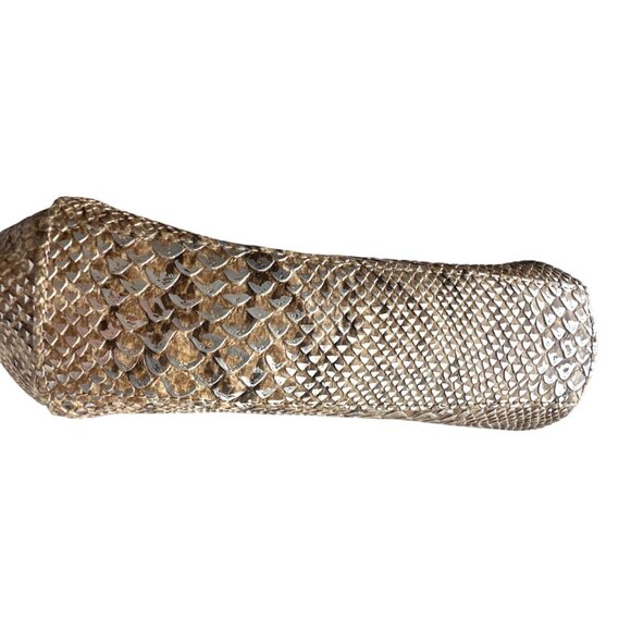 Jessica McClintock Snake Skin Shoulder Bag Double Chain Strap Leopard Interior - Picture 5 of 7